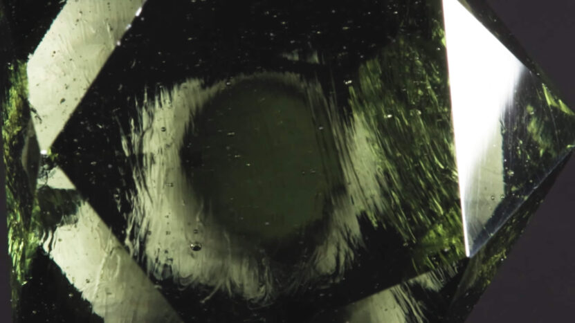 Bubbles and Inclusions in Moldavite Stone