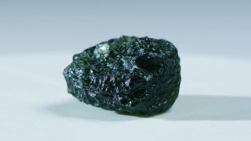 Real moldavite stone