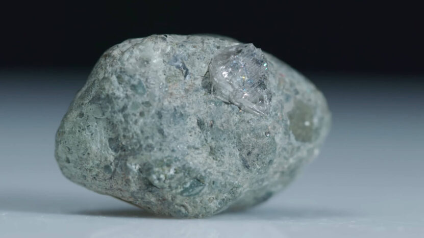 Kimberlite with Piece of Diamond